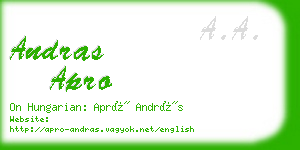 andras apro business card